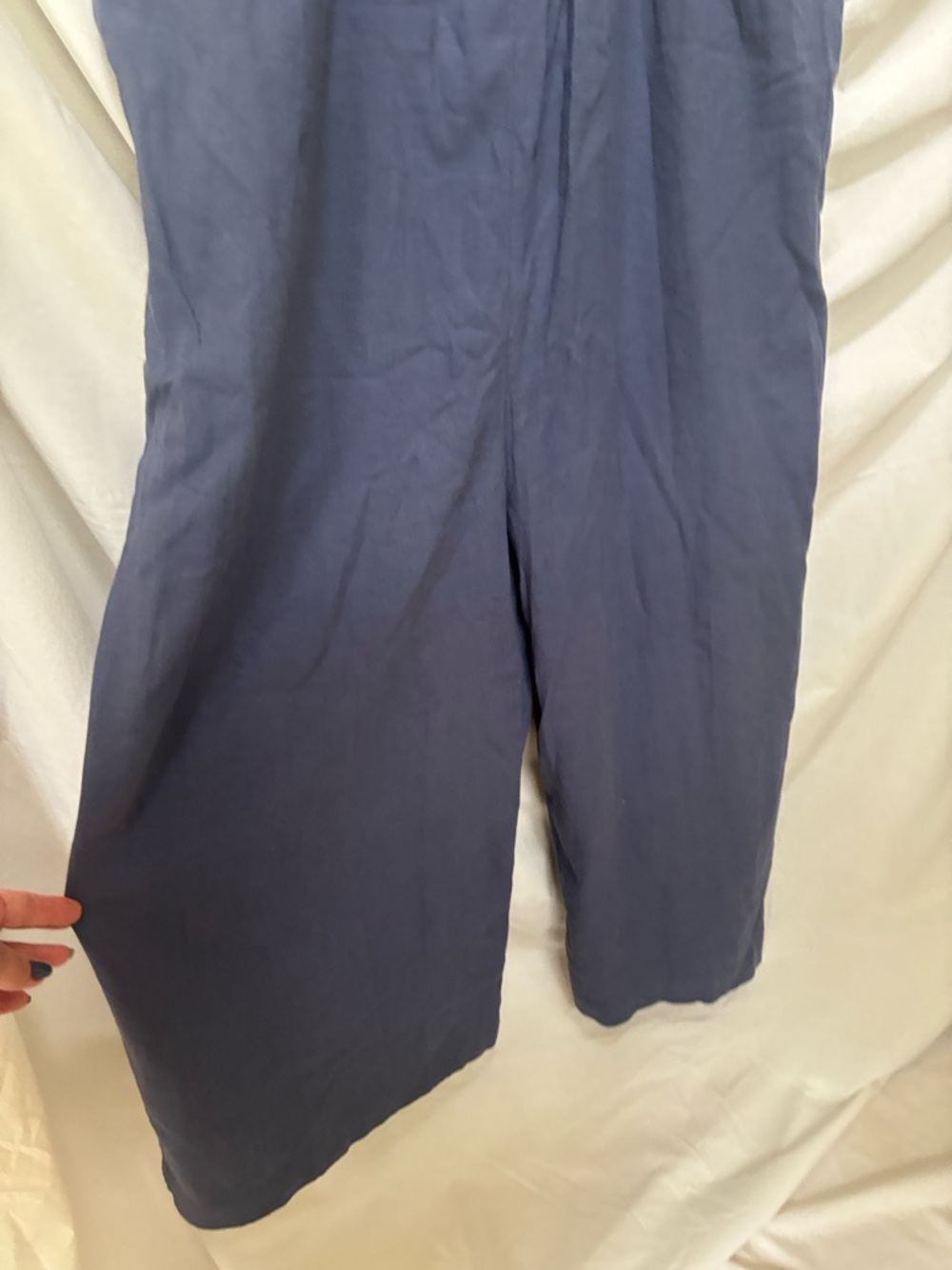New Susina Blue Smocked Wide Leg Jumpsuit Romper 1X ~ New with Tags - Picture 4 of 5